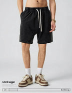 Men’s Washed Cotton Workout Shorts with Pockets
