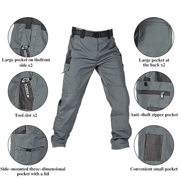 Multi-pocket layout of tactical work pants