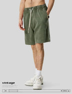 Men’s Washed Cotton Workout Shorts with Pockets