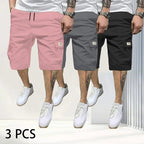 Men’s 3-Pack Breathable Drawstring Shorts with Pockets