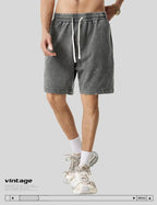 Men’s Washed Cotton Workout Shorts with Pockets