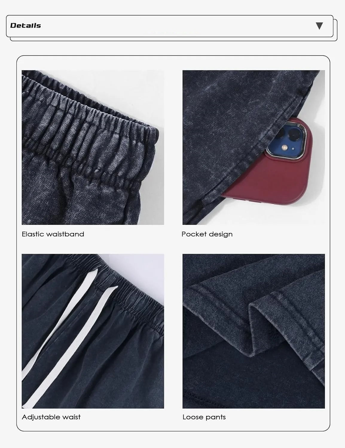 Men’s Washed Cotton Workout Shorts with Pockets