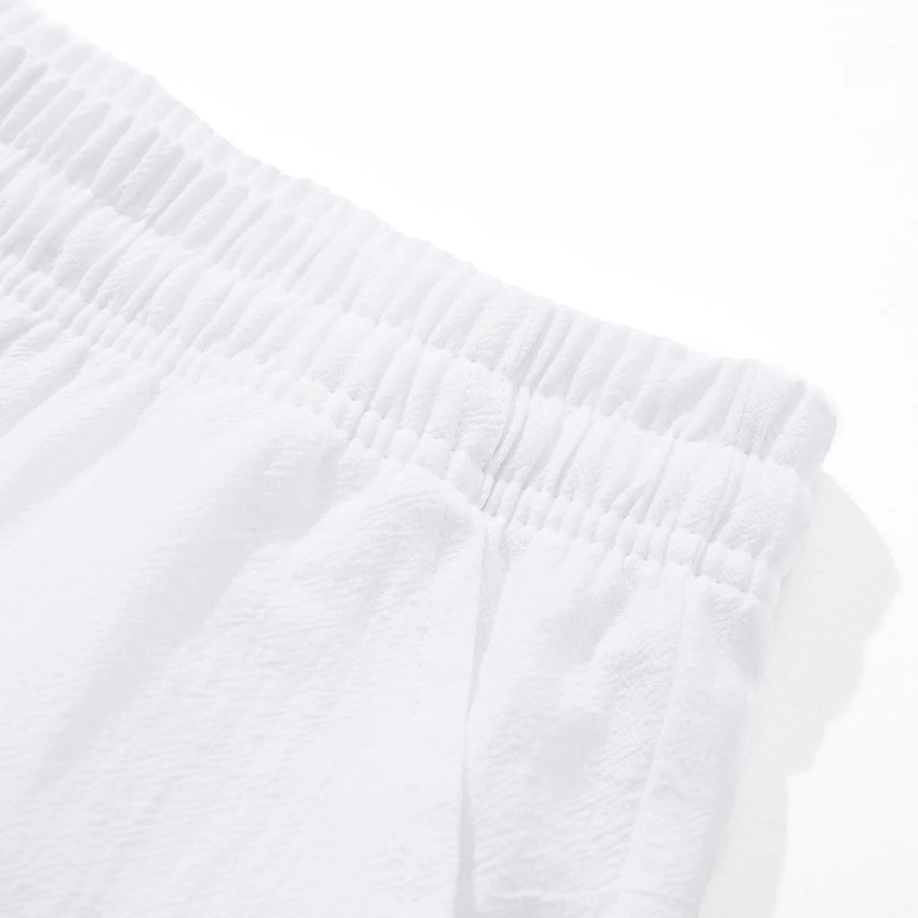 Lightweight Linen Cotton Pants with Drawstring Waist