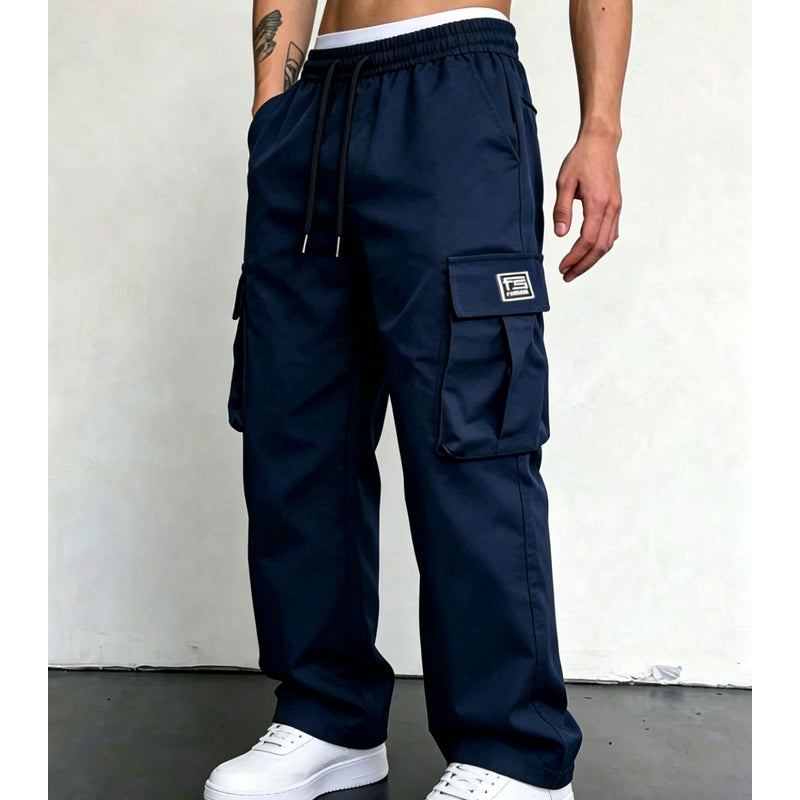 Pantalones cargo informales y holgados para hombre