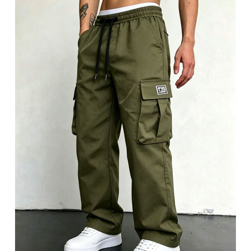 Pantalones cargo informales y holgados para hombre