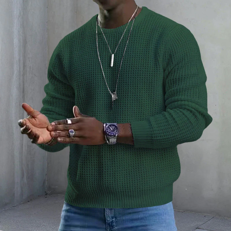 Men's Premium Crewneck Sweater – Soft Classic Long Sleeve Pullover with Ribbed Trim